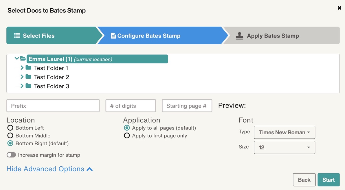 Bates Stamping Filevine Help Center