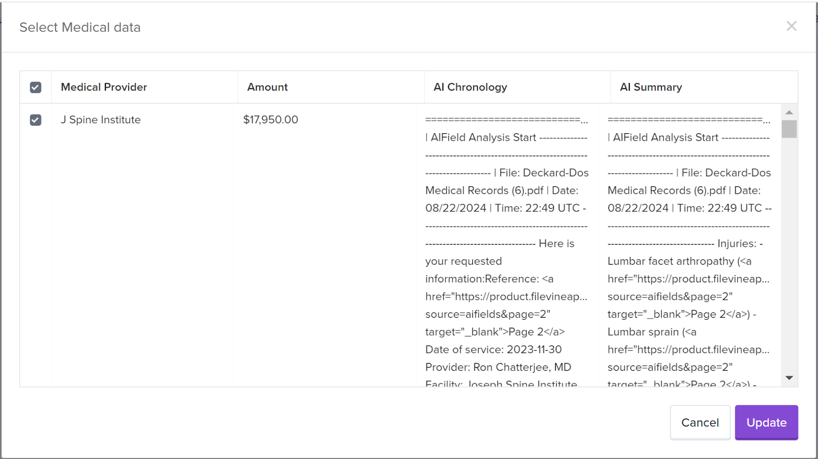 Filevine DemandsAI product features