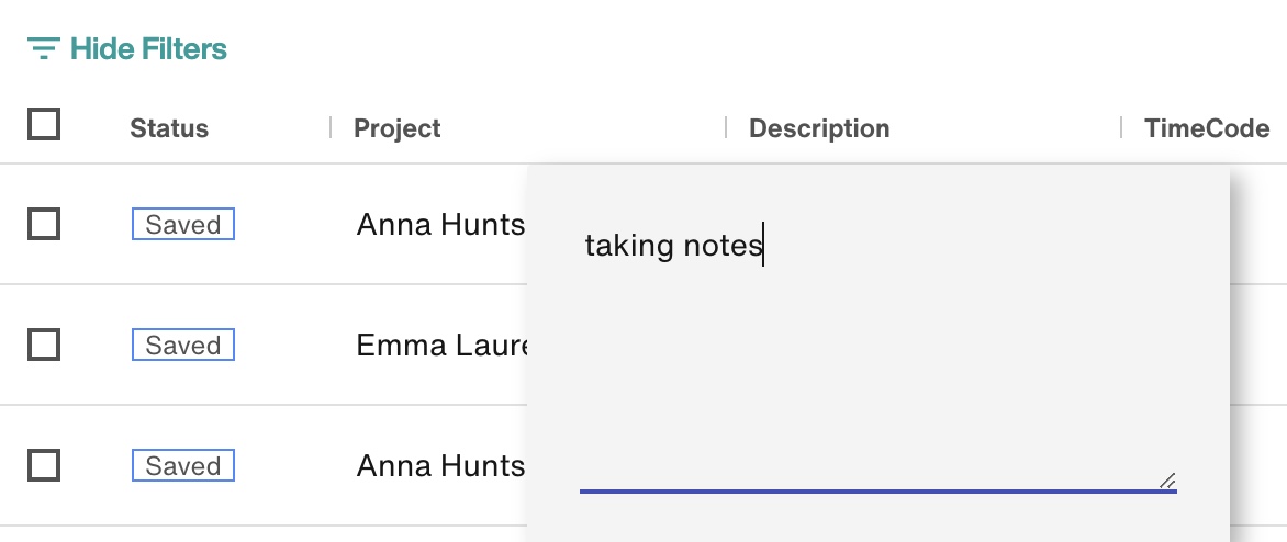 Edit the description field inline