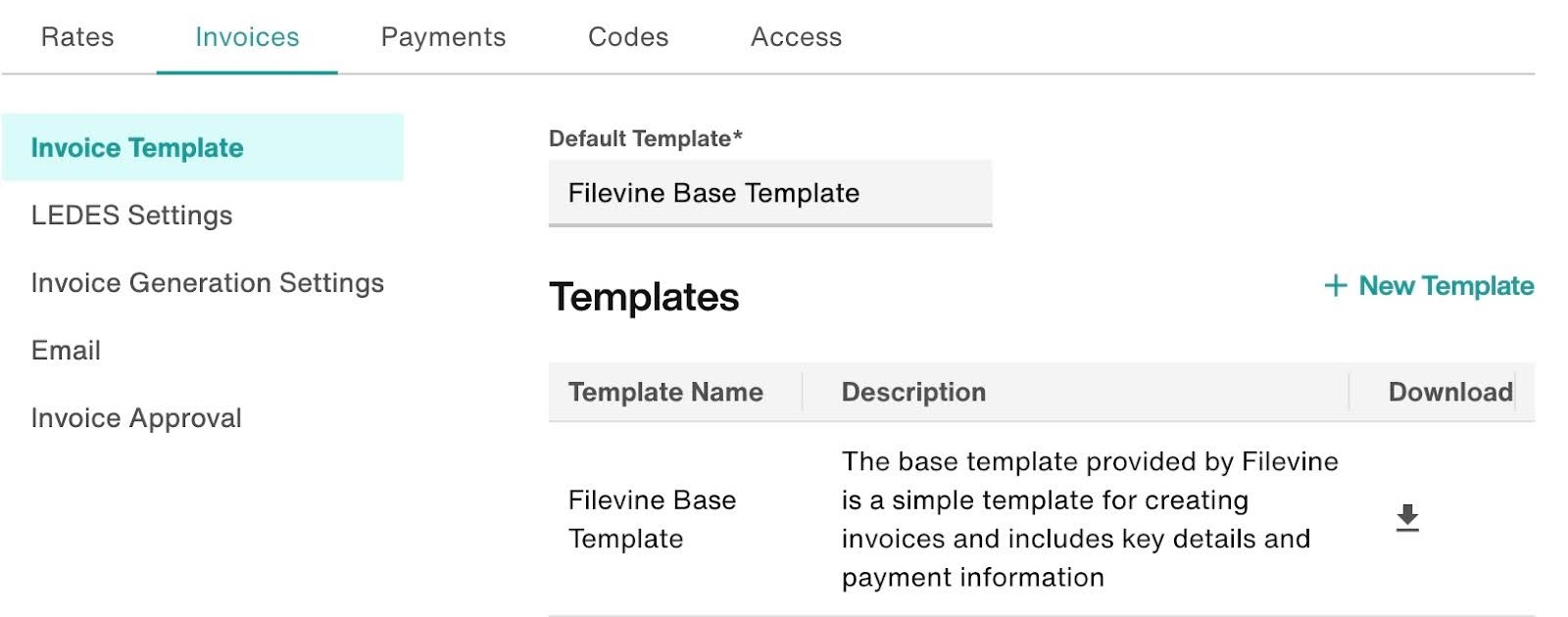 Invoices Tab