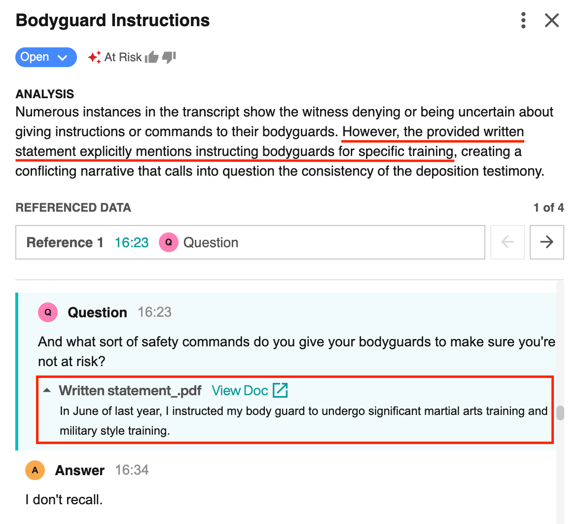 Bodyguard instructions analysis