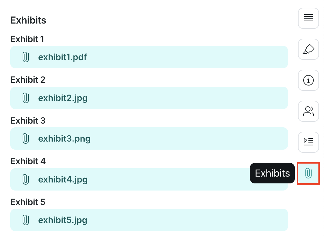 Exhibits in righthand panel.png