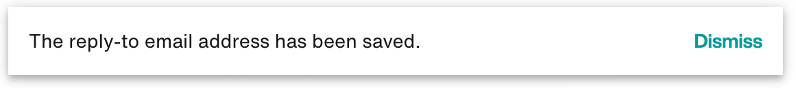 Message: The reply-to email address has been saved