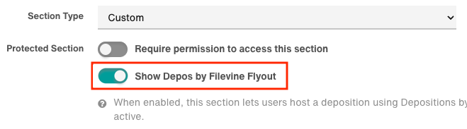Show Depos by Filevine Flyout toggle.png