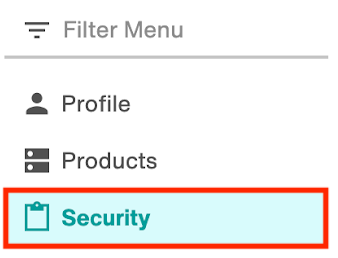 Account Manager - Security section