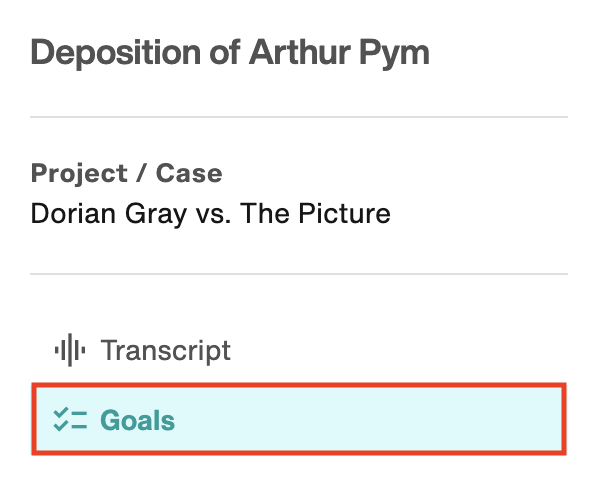 Goals section