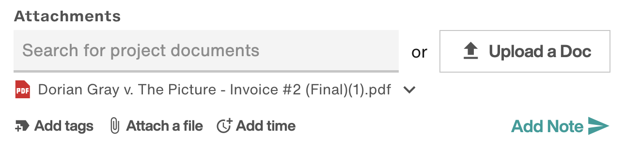 One file attached: Invoice PDF