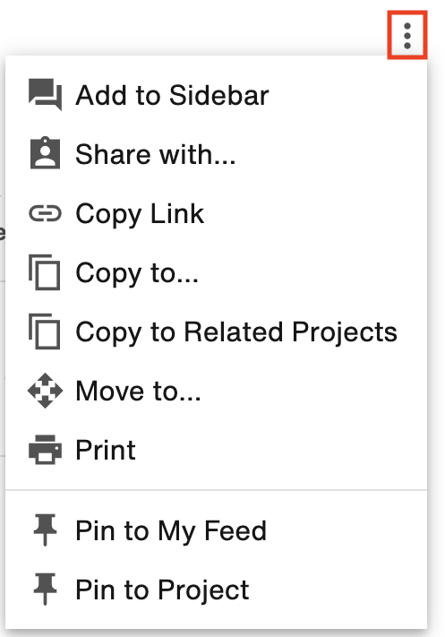 Vertical ellipsis menu