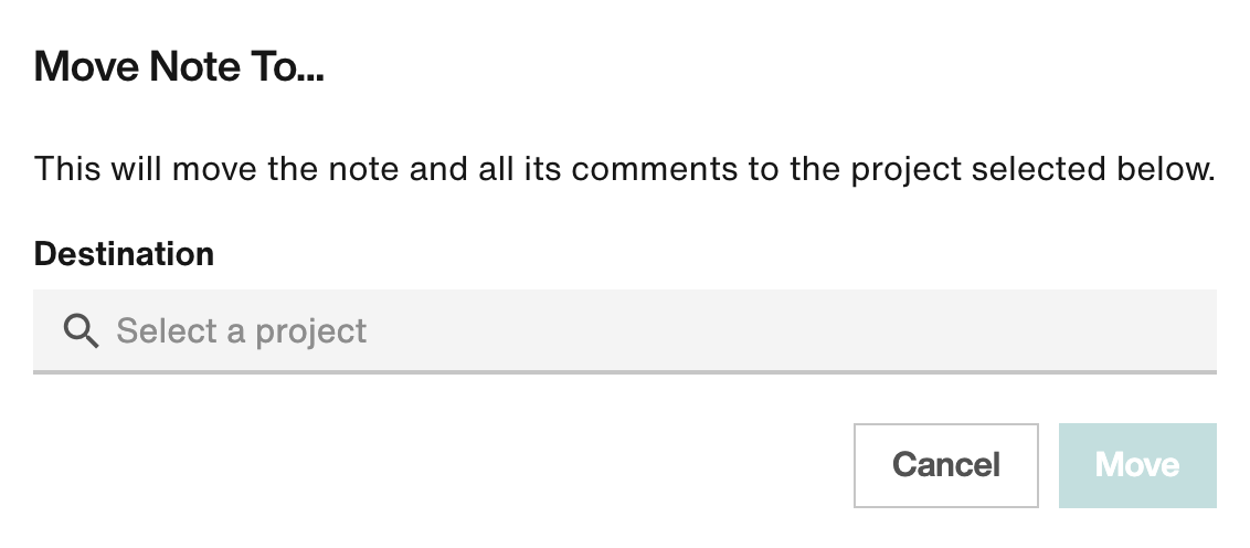 Move To modal