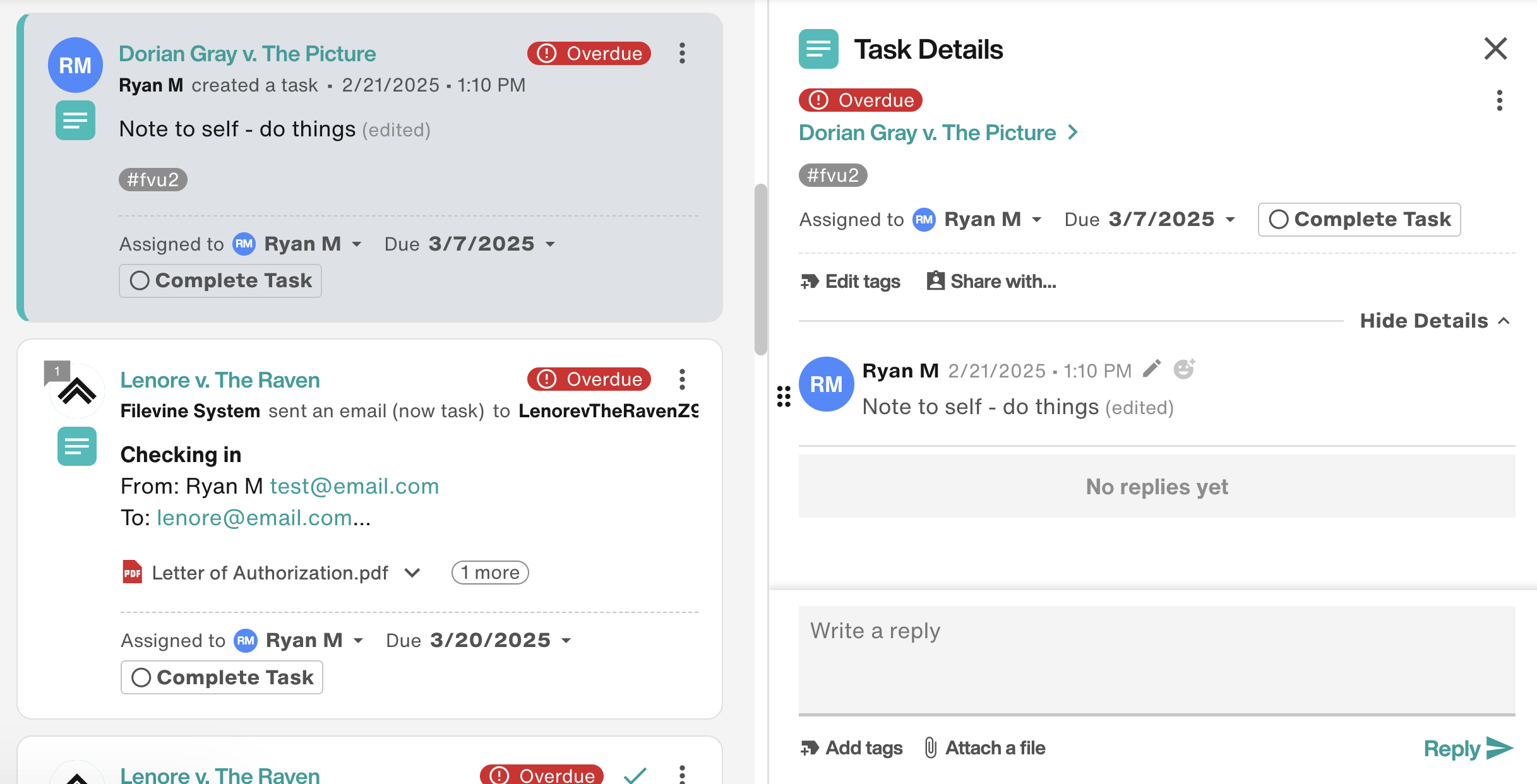 Task Details flyout
