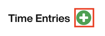 Time Entries - plus button