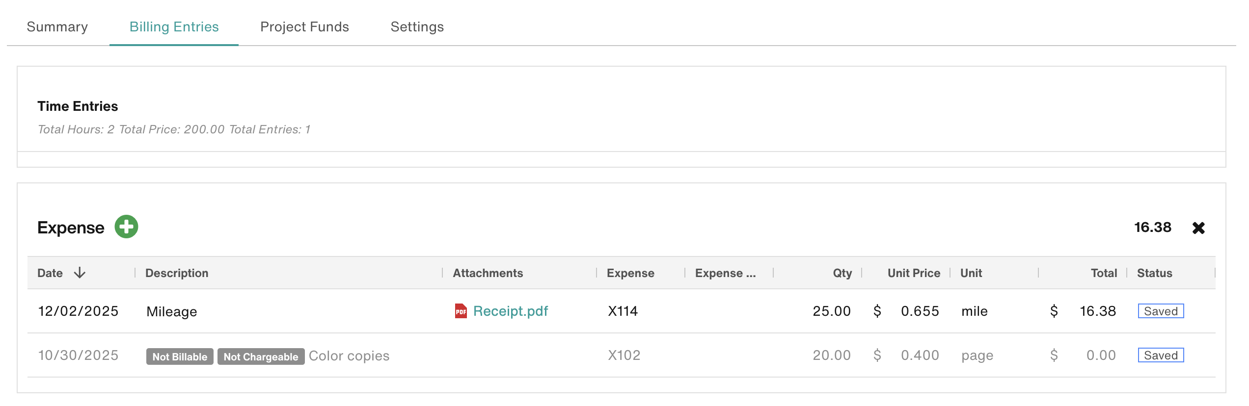 Project Billing - Expenses category