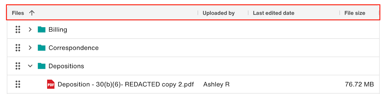 Sort by column headers