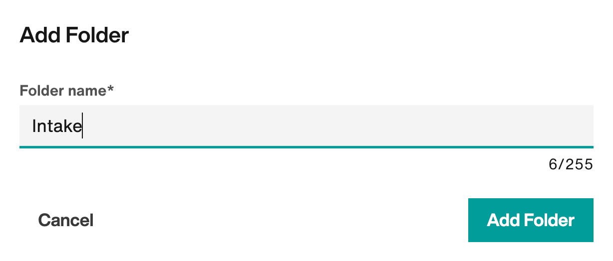 Folder Name field
