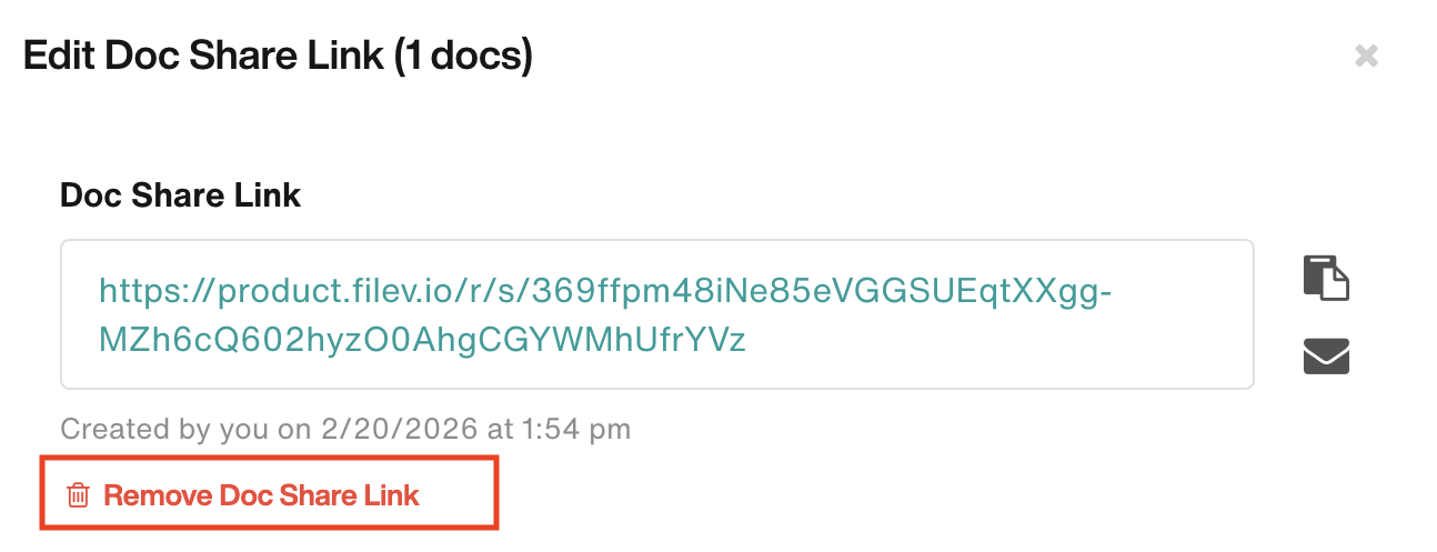 Remove Doc Share Link