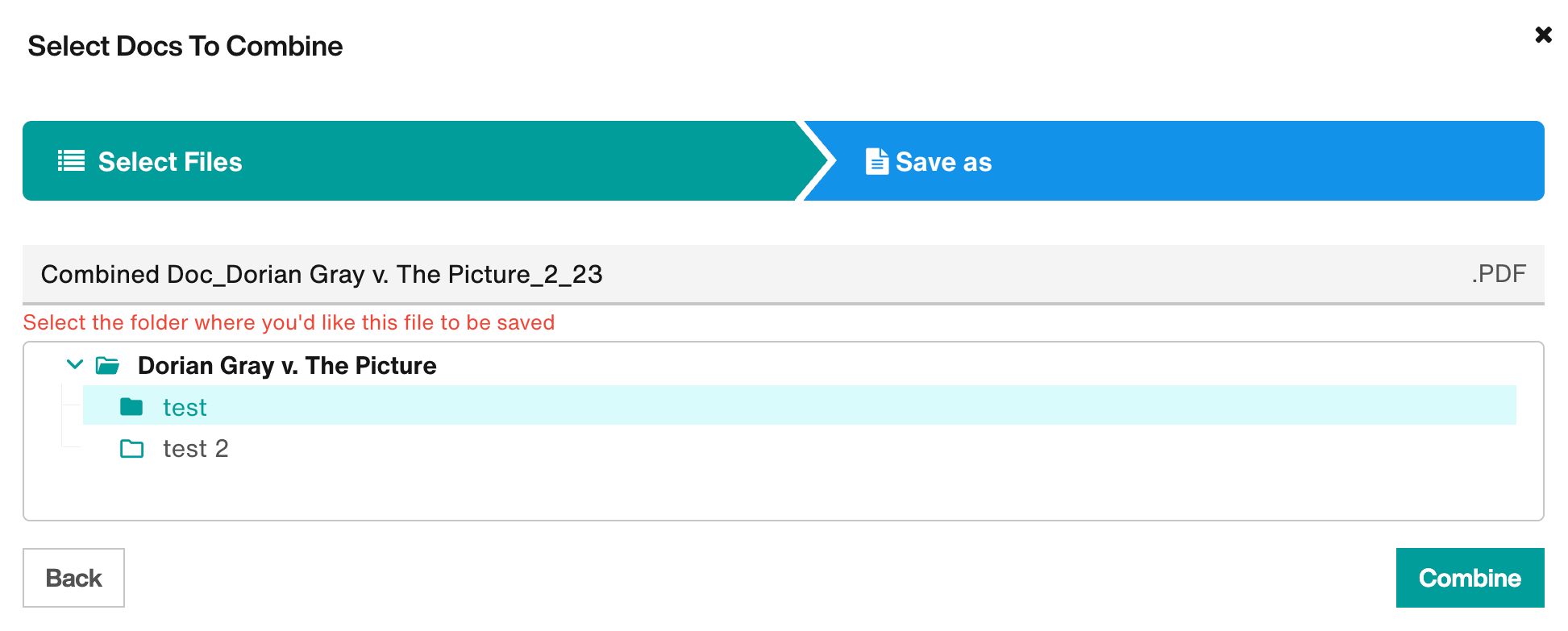 Select the folder where you'd like this file to be saved
