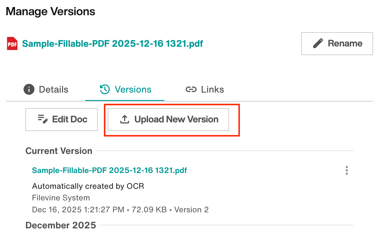 Upload New Version