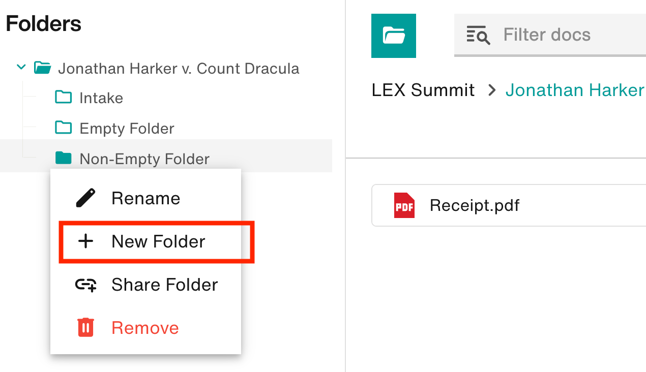Folder Actions Menu: New Folder