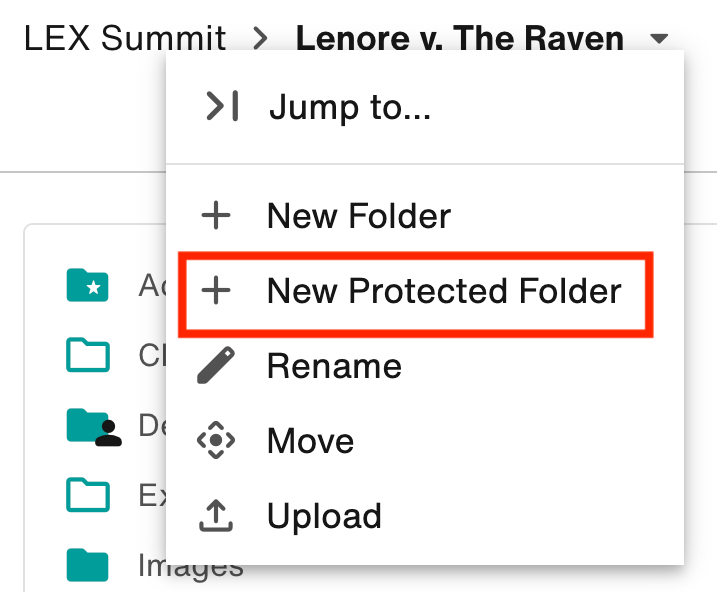 New Protected Folder