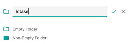 Folder name: Intake