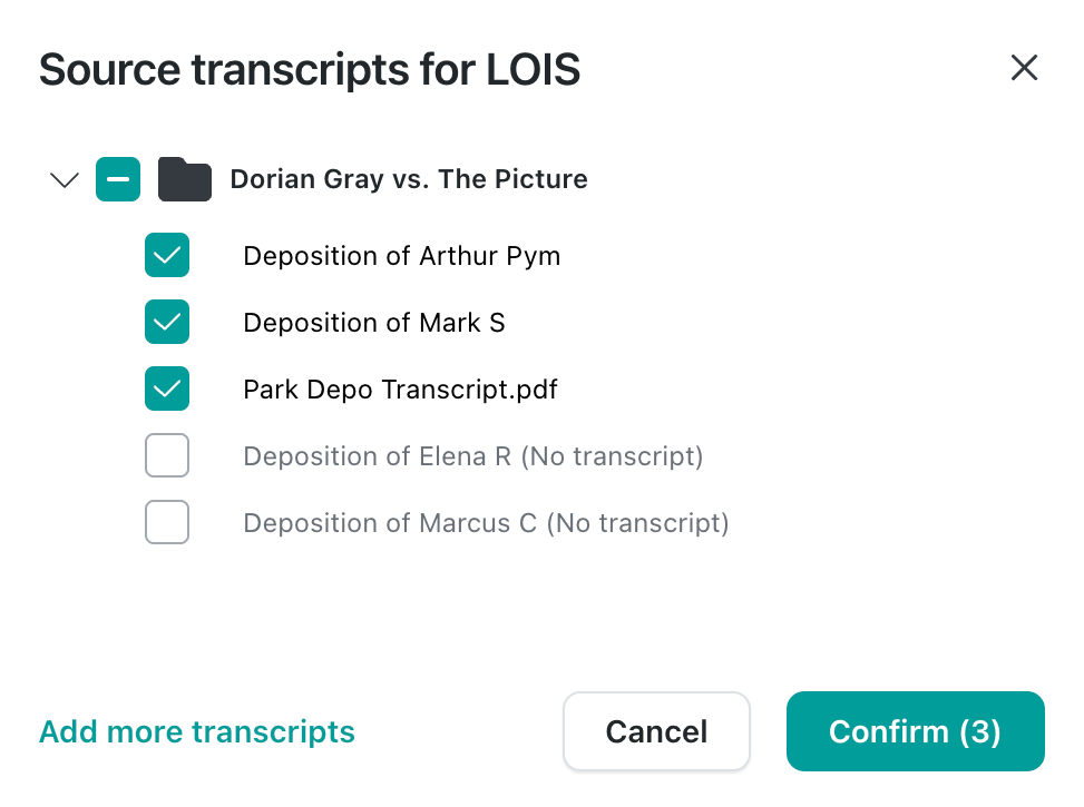 Source transcripts for LOIS