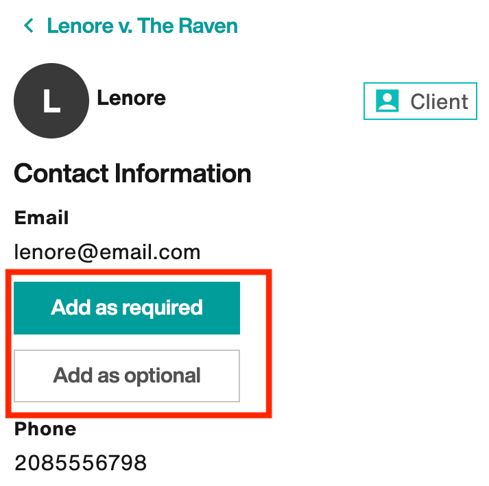 Add as required or Add as optional