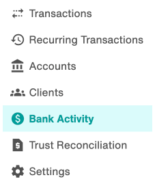 Bank Activity section