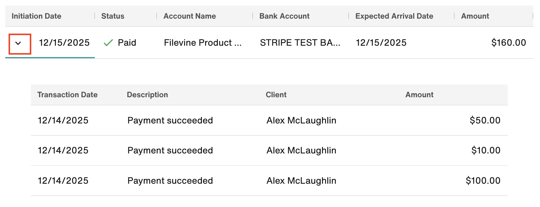 Payments App: Bank Activity – Filevine Help Center