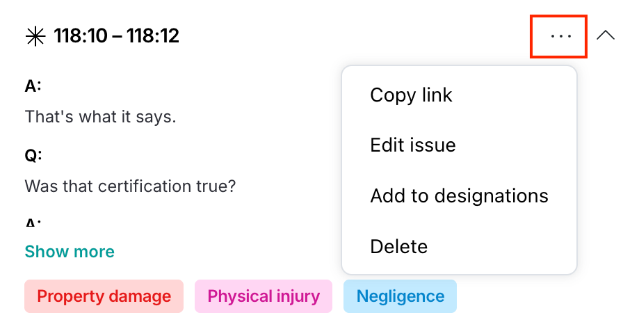 Ellipsis icon menu
