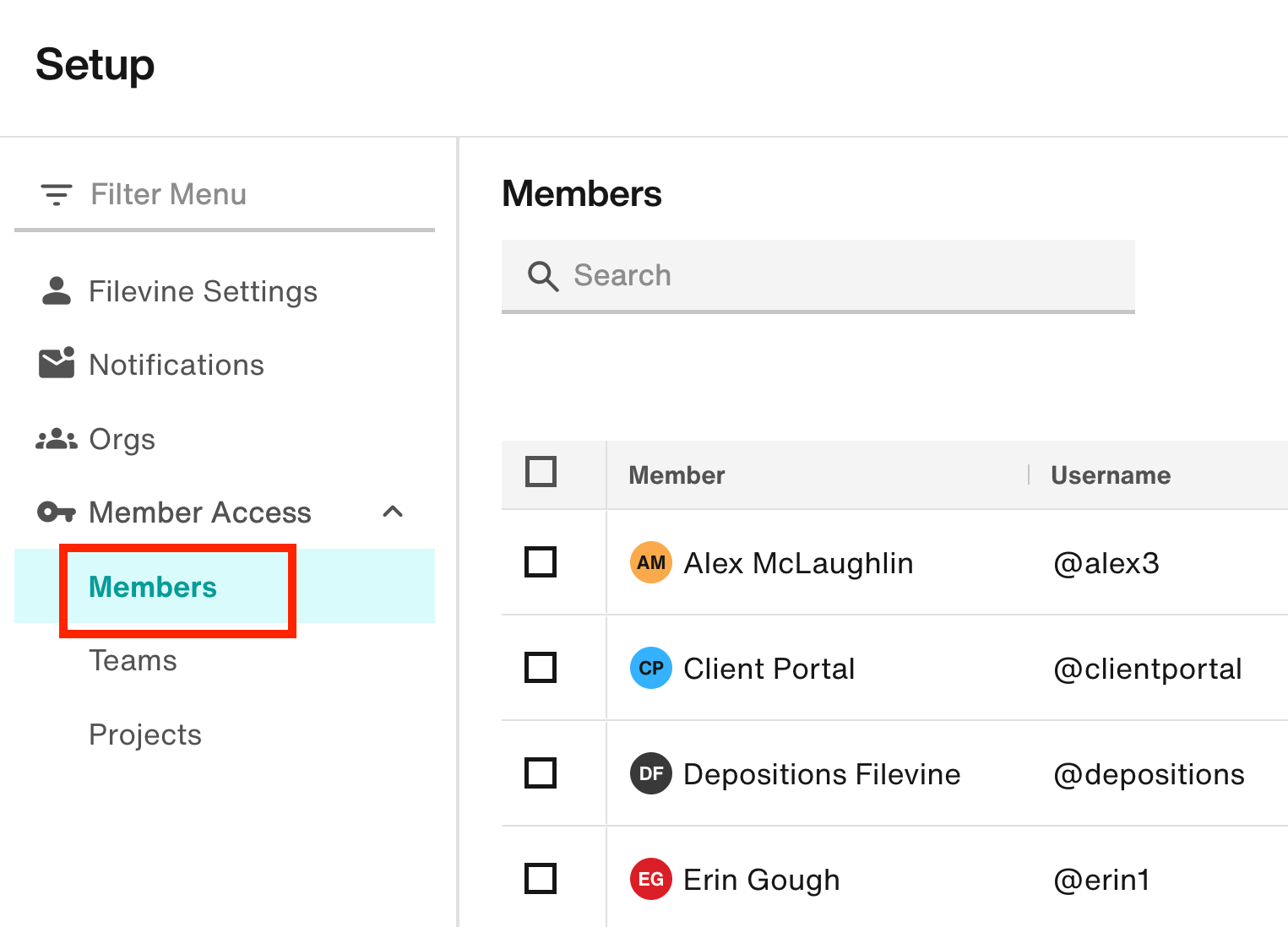 Members subsection of Member Access