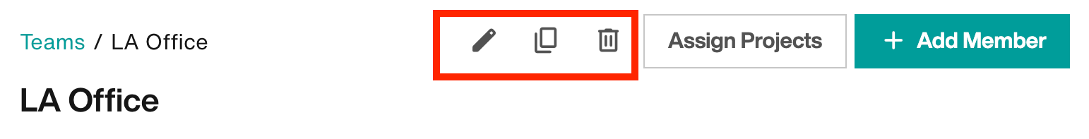 Edit, copy, or remove team