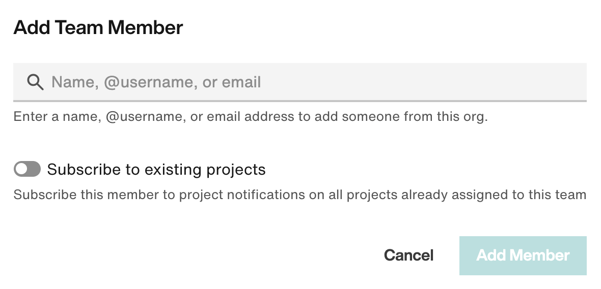 Add Team Member modal