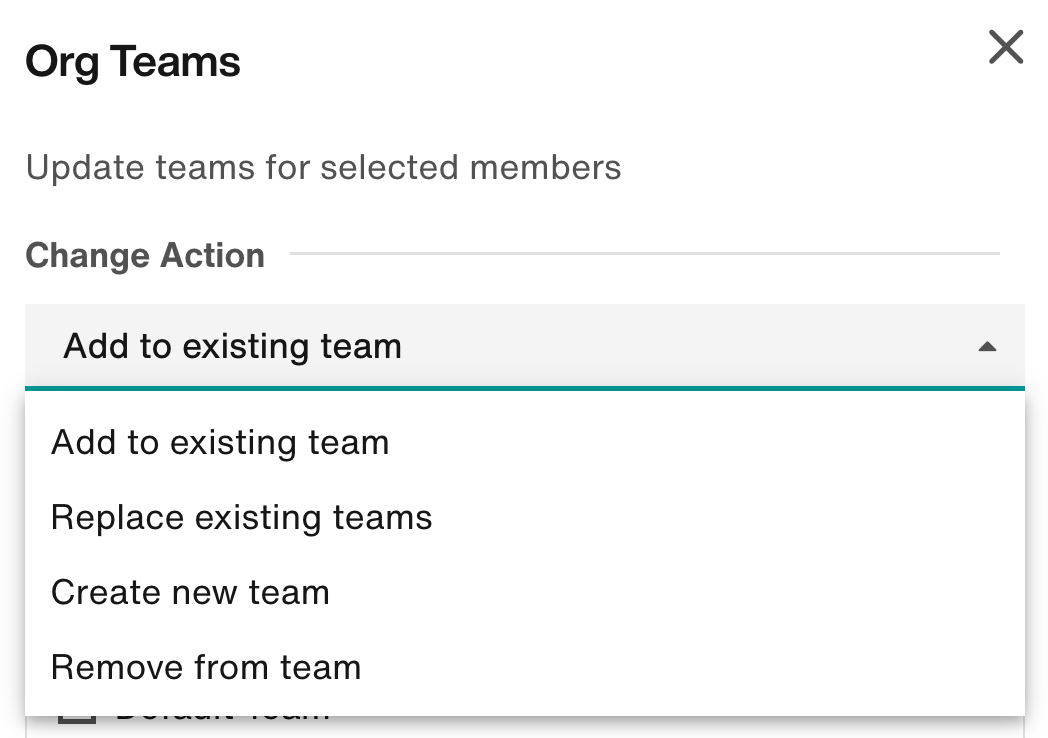 Org Teams flyout