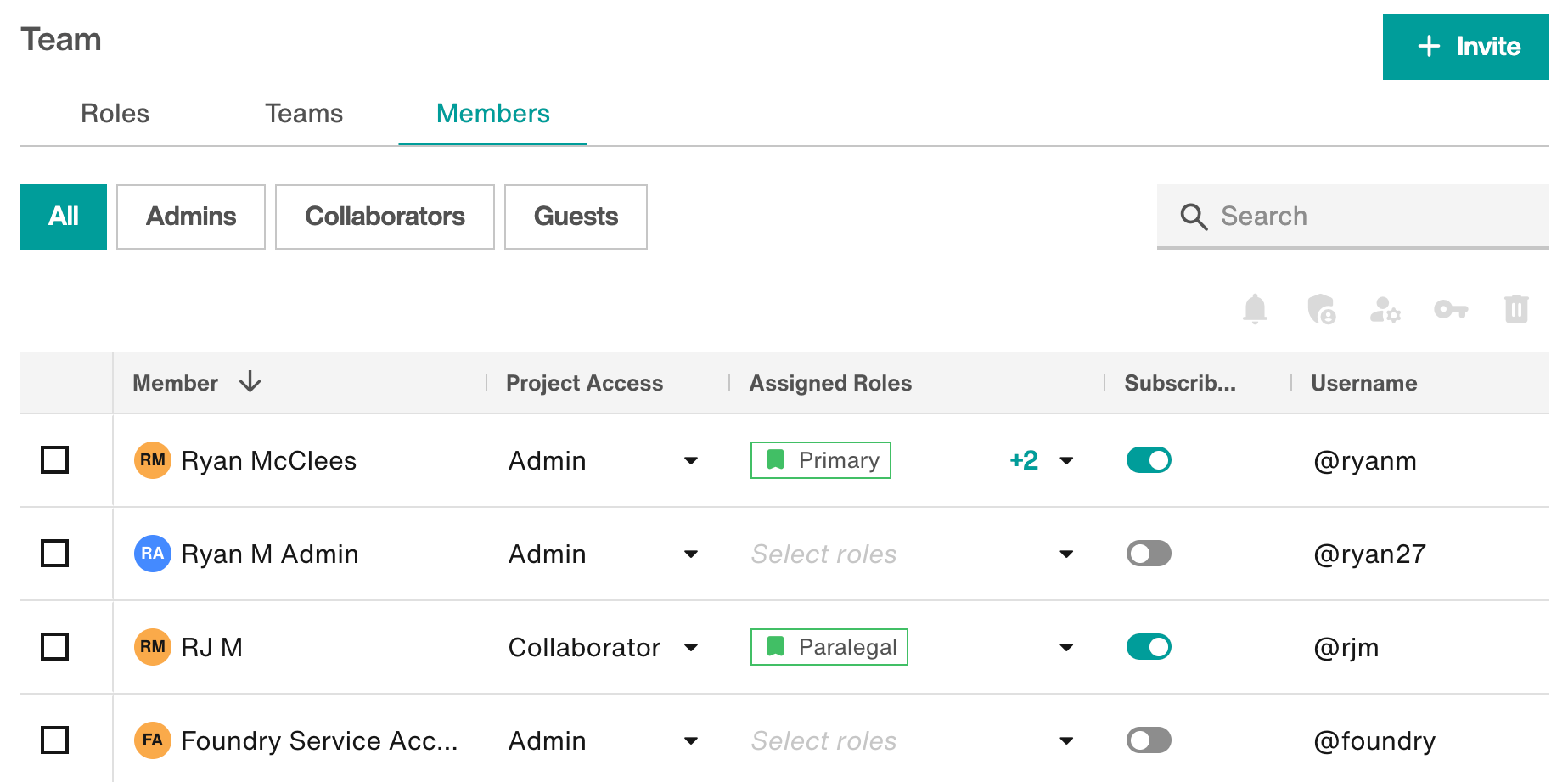 Members tab