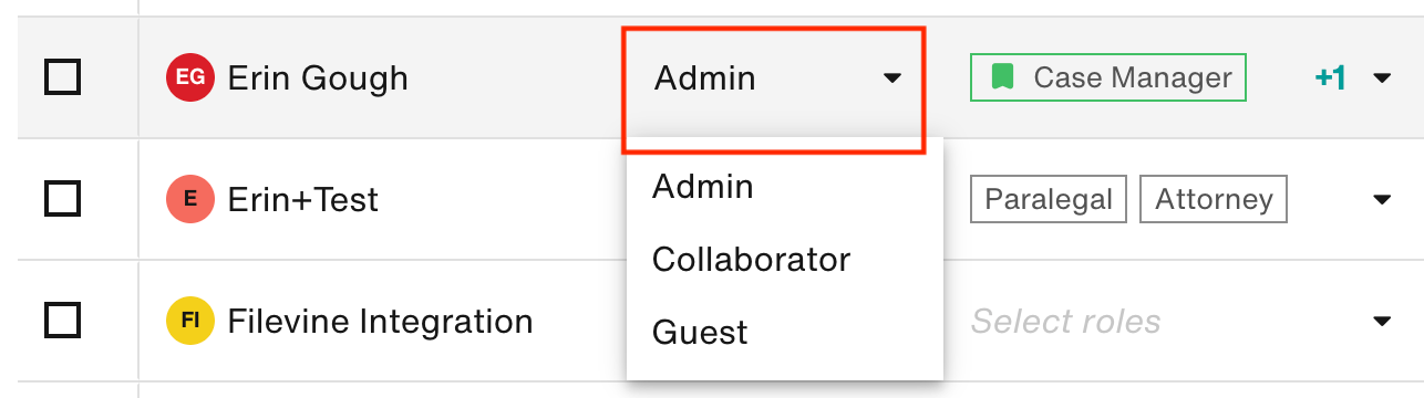 Edit member's project access level directly in the table