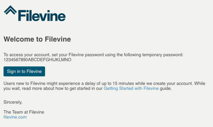 Welcome to Filevine email