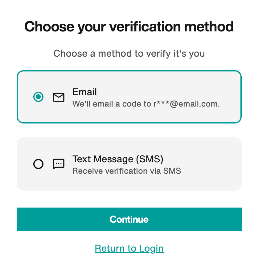 Choose another verification method