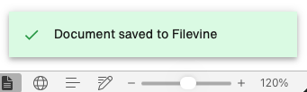 Document saved to Filevine
