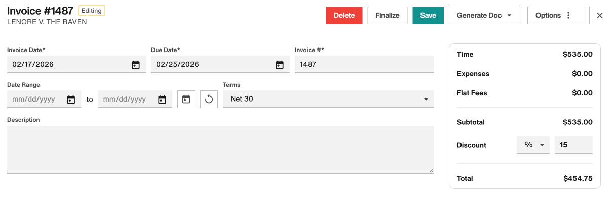 Invoice Drawer