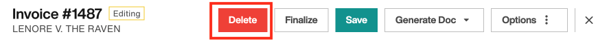 Delete invoice