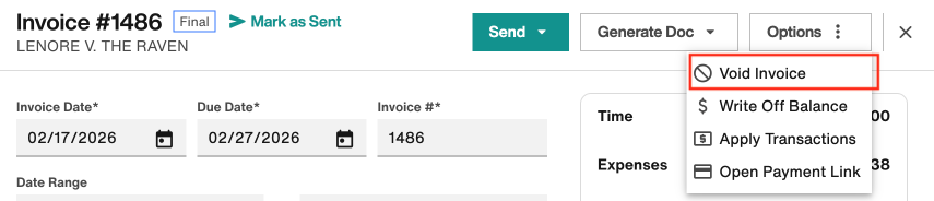 Void Invoice