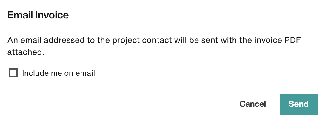 Email Invoice modal