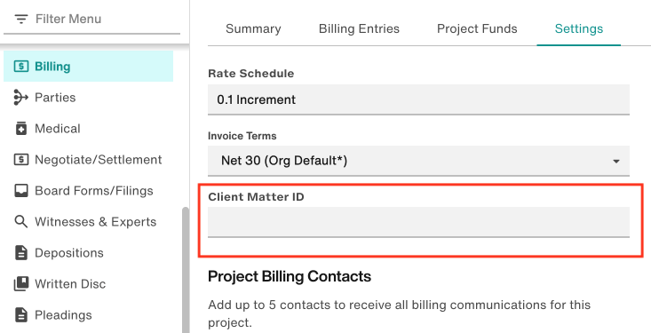 Client Matter ID