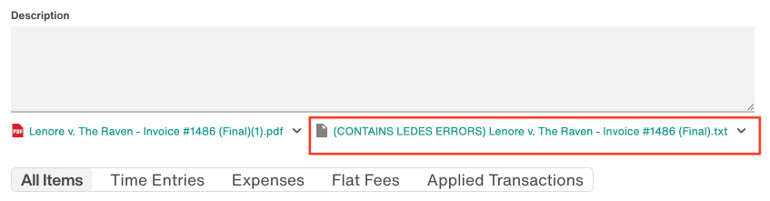 LEDES file