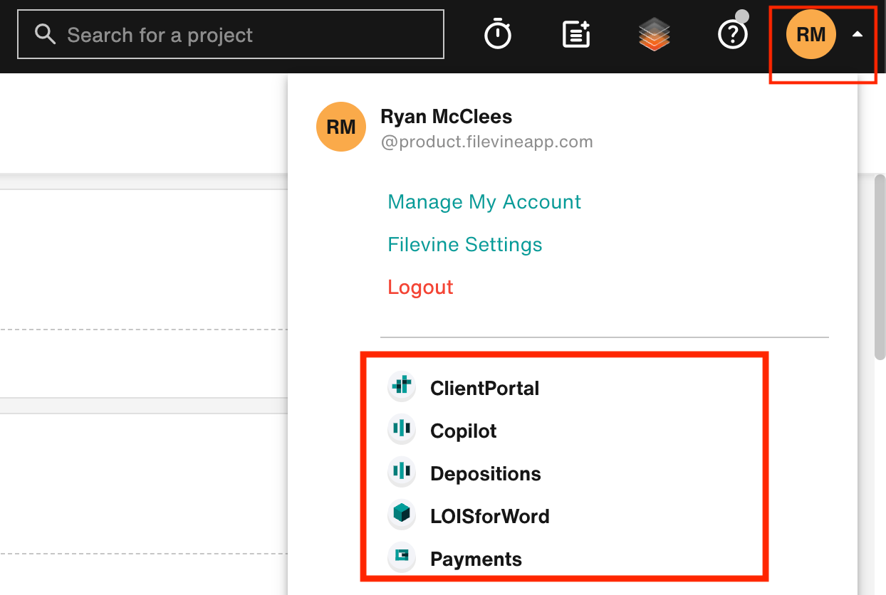 Profile picture dropdown: Choose product