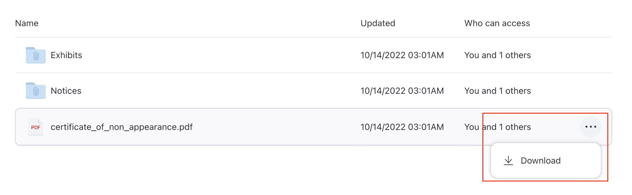 Download certificate