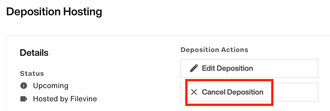 Cancel Deposition