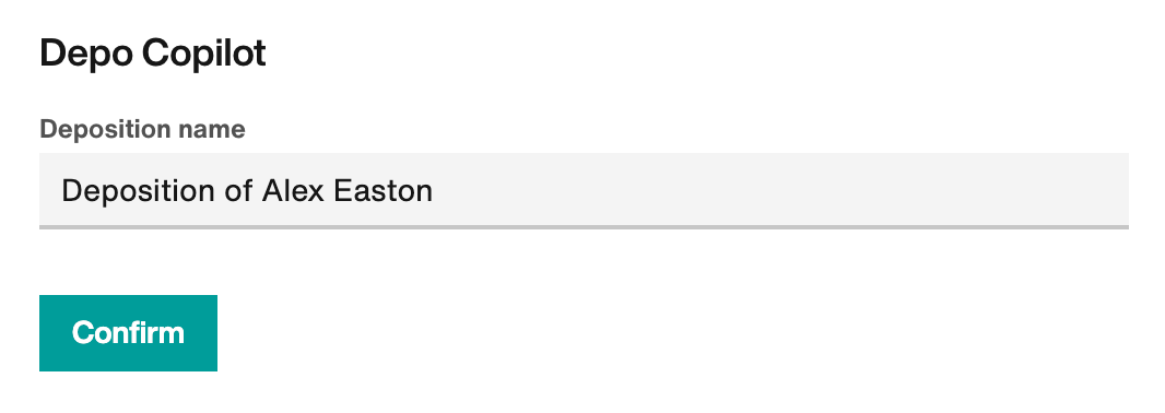 Enter deposition name