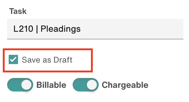 Save as Draft