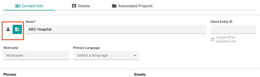 Sample business contact